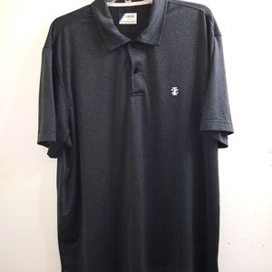 Izod Golf Polo Shirt Gray Size Large